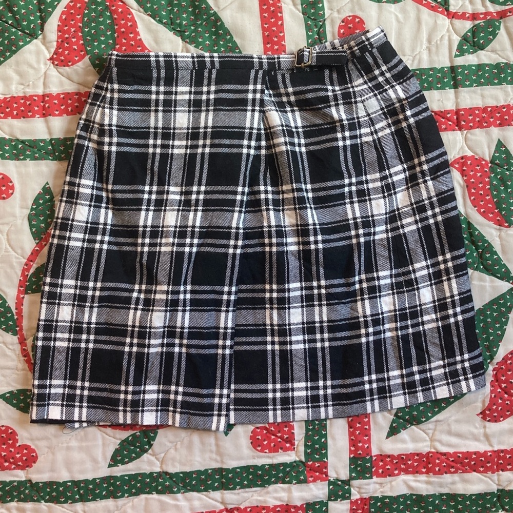 90’s plaid wrap mini skirt